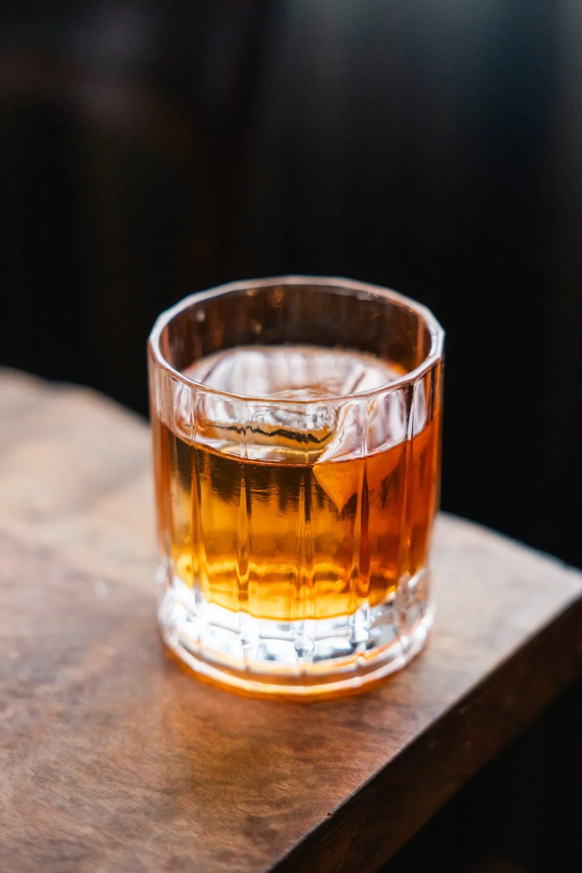 An old fashioned served at the bar at Tulia Osteria
